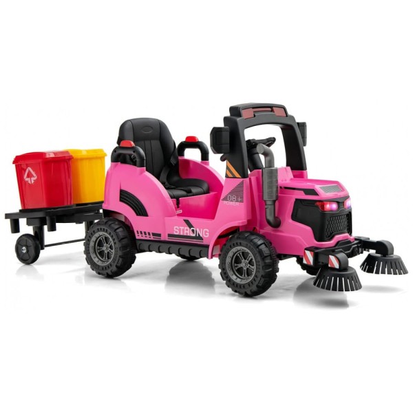 Encontraproduto.com.br - Caminhão Elétrico Infantil 1 Assento com Luz LED, Músicas, Bateria 12V, OLAKIDS, Rosa