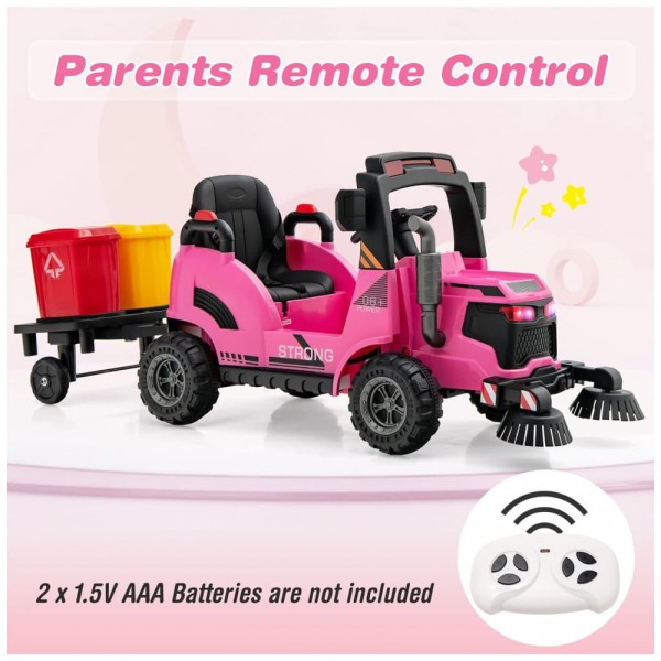 Encontraproduto.com.br - Caminhão Elétrico Infantil 1 Assento com Luz LED, Músicas, Bateria 12V, OLAKIDS, Rosa