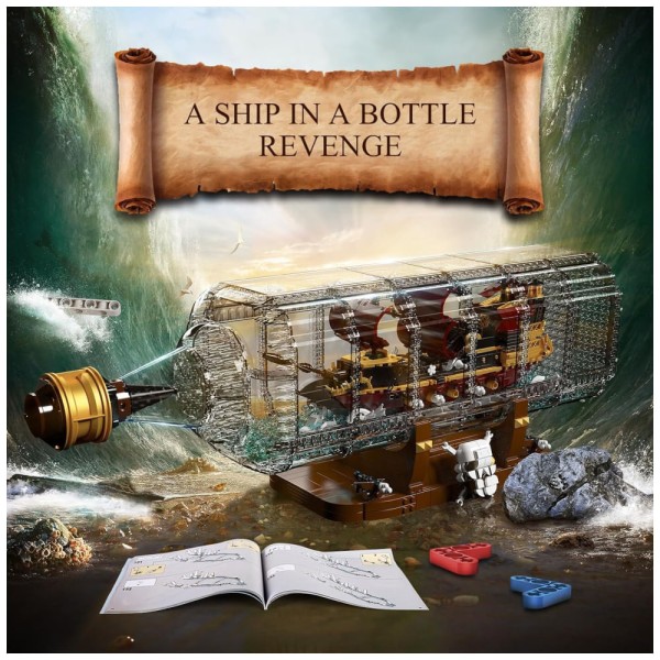 Encontraproduto.com.br - Kit de Construção Navio  MOC Queen Annes Revenge com Garrafa Drift com 2488 Peças para Crianças e Adultos, Mould Kin...