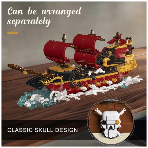 Encontraproduto.com.br - Kit de Construção Navio  MOC Queen Annes Revenge com Garrafa Drift com 2488 Peças para Crianças e Adultos, Mould Kin...