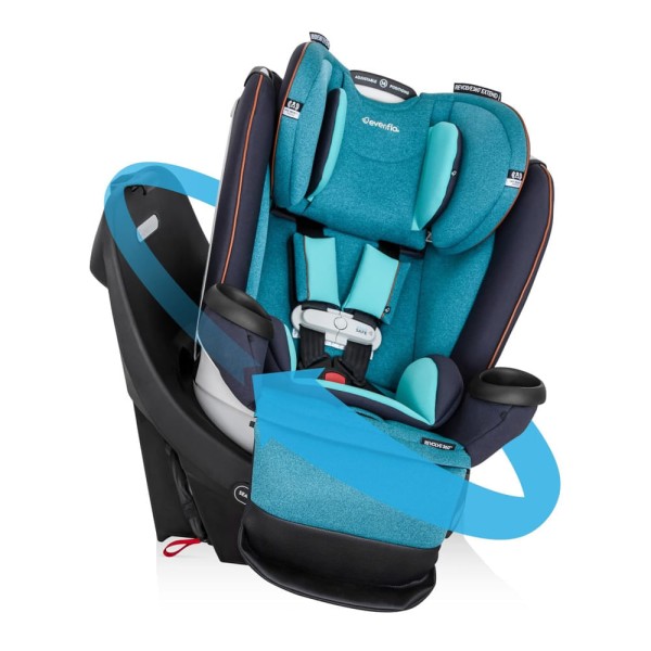 Encontraproduto.com.br - Cadeira de Bebe para Carro com Rotação de 360º e Cresce com Seu Filho, Oferecendo 3 Modos de Uso, para Crianças de 1,8 kg a 54 kg, Evenflo Gold