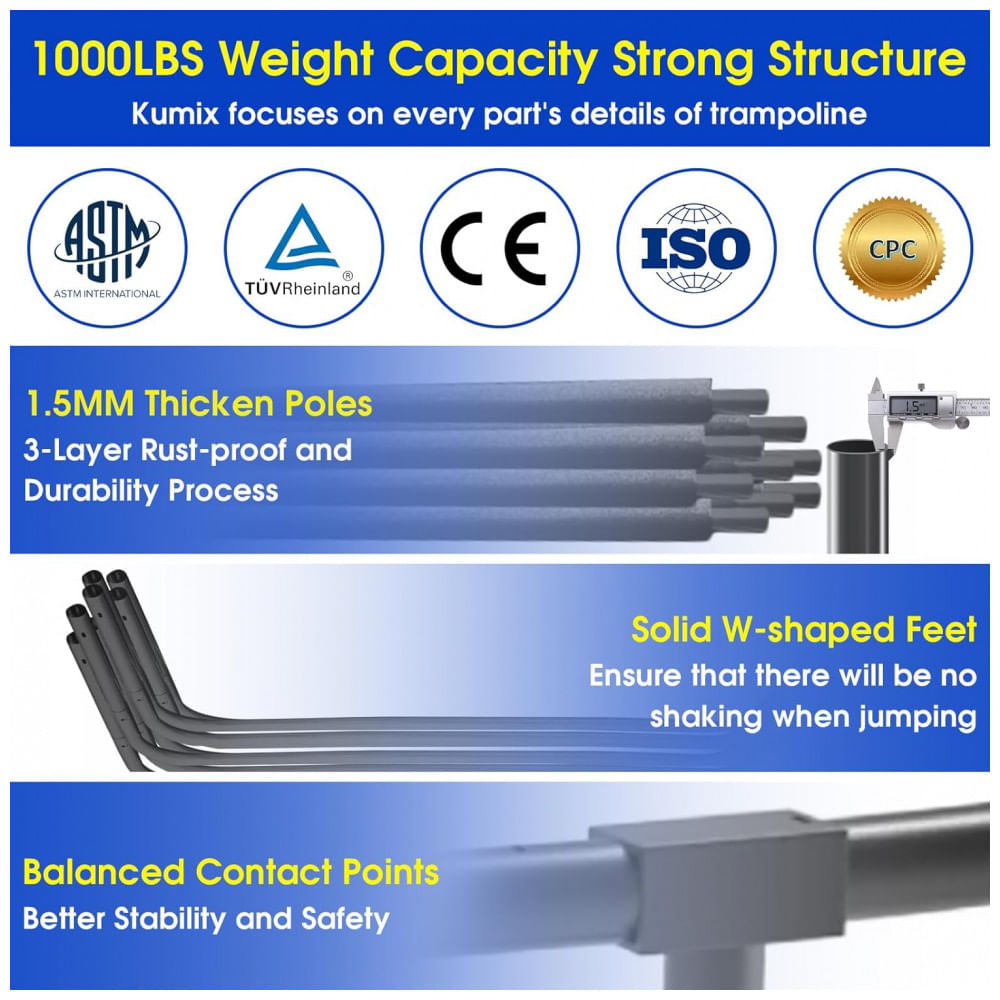 Encontraproduto.com.br - Cama Elastica Capacidade até 680 kg, Tamanho 4,8 Metros com Cesta de Basquete, SKYUP, Preto