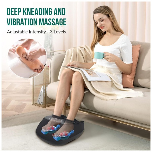 Encontraproduto.com.br - Massageador Elétrico para Pés com 3 Configurações, Bivolt, Snailax, Preto