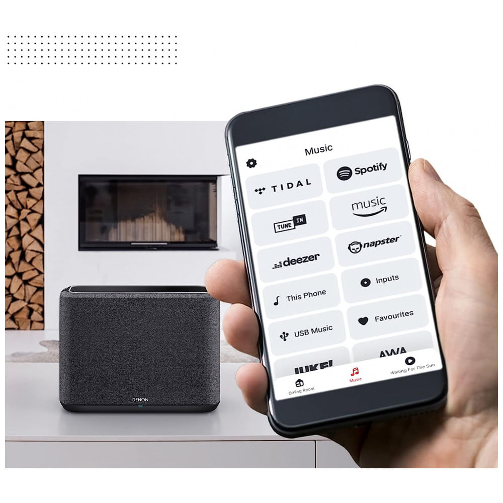 Encontraproduto.com.br - Caixa de Som Bluetooth Portatil Home 150 com Alexa Integrado, DENON HOME150BK, Preto