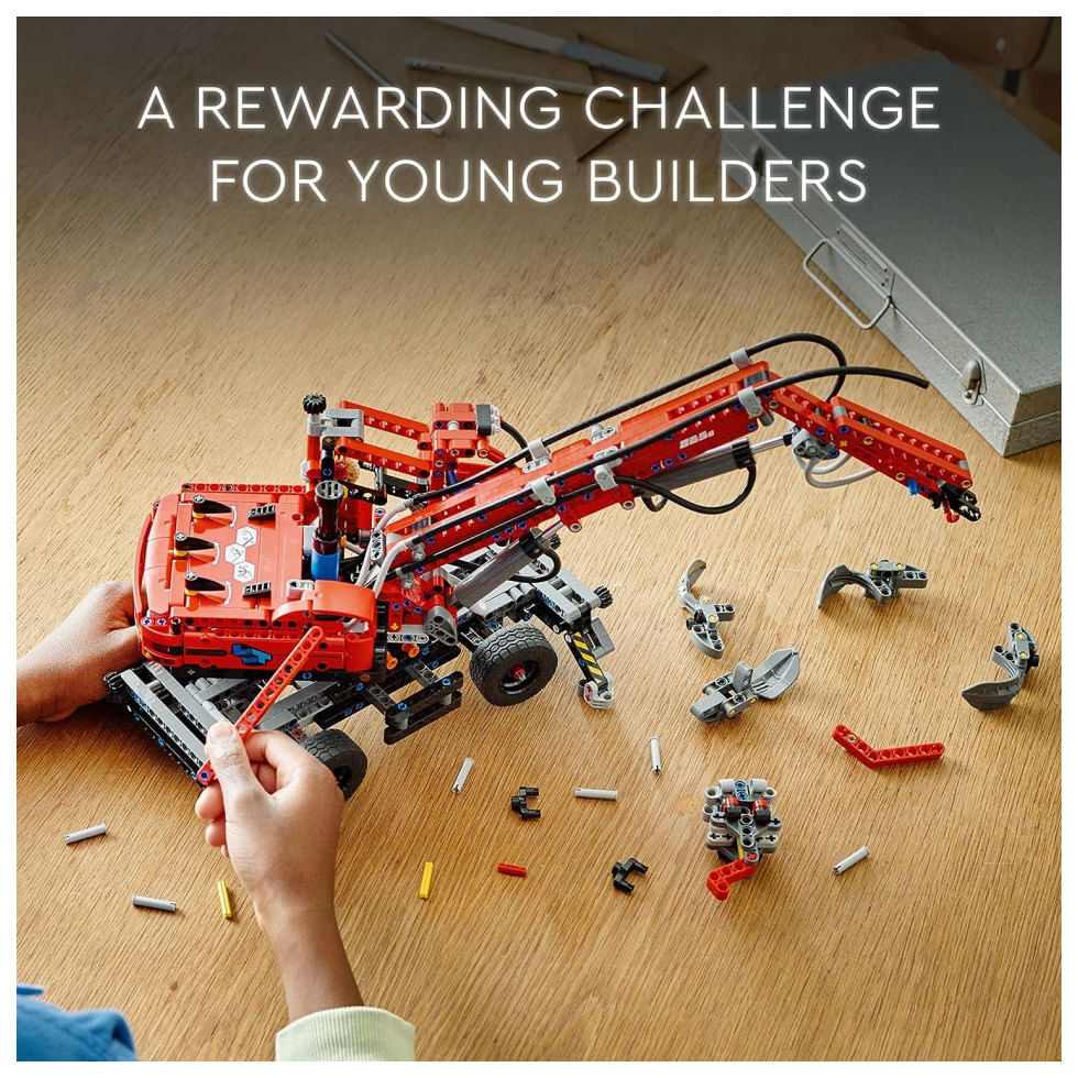 Encontraproduto.com.br - LEGO Technic Material Handler Crane 42144 Building Set for Ages 10 A Gift for Kids Who Love Pneumatic Models and Construction Site Toys 835 Pieces