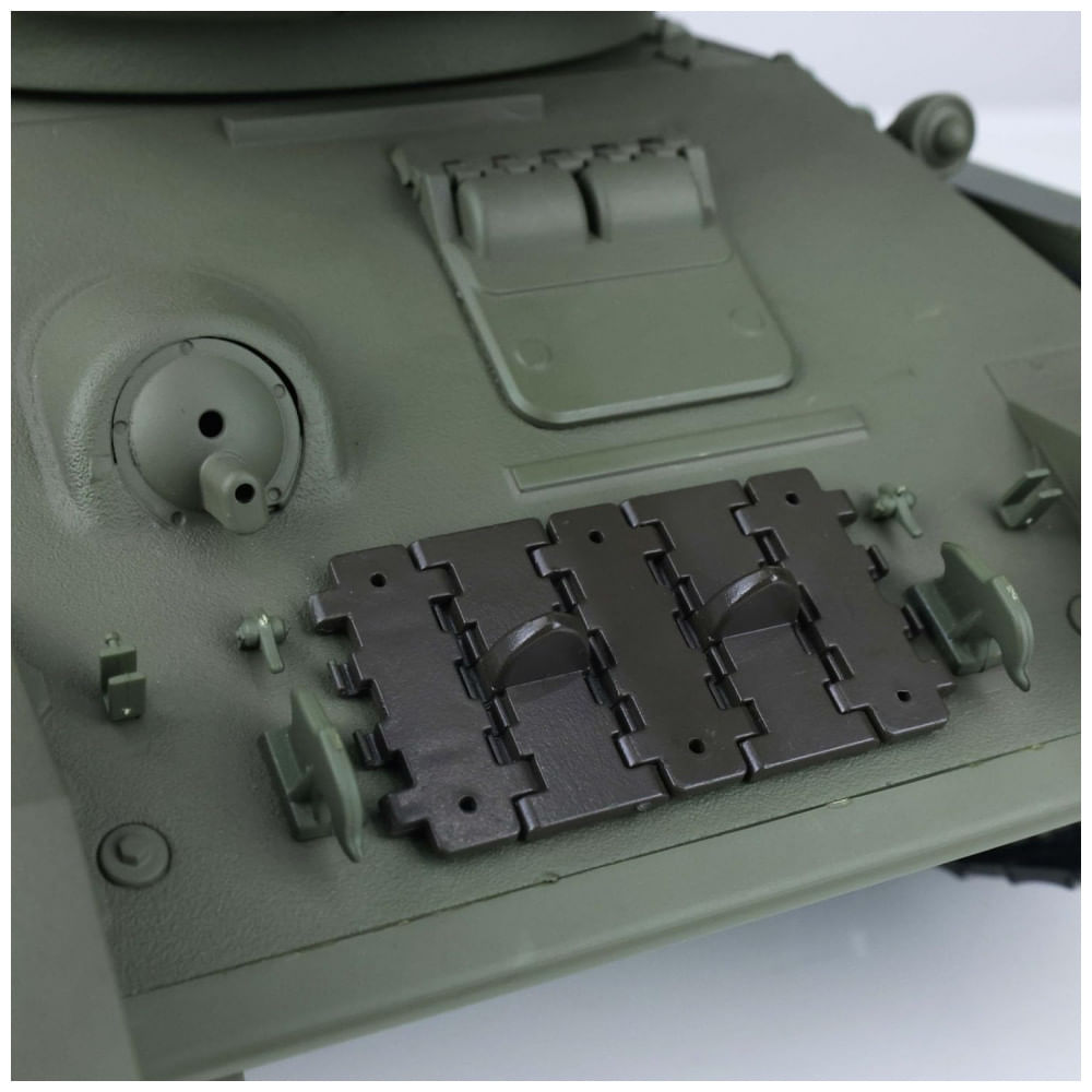Encontraproduto.com.br - Tanque Militar Soviético Escala 1:16 com Trilhos de Metal e Torre Giratória para Adultos, Wheelfun