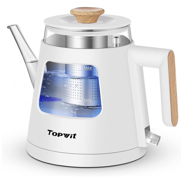 Encontraproduto.com.br - Chaleira Elétrica 1L com Desligamento Automático, Aço Inoxidável, Branca, 110v, TOPWIT T618, Branco