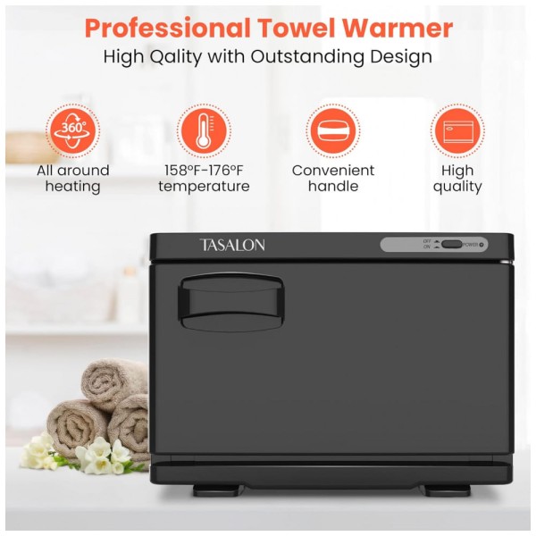 Encontraproduto.com.br - Aquecedor de Toalha Elétrico para Barbearia 8L, 110V, TASALON, Preto