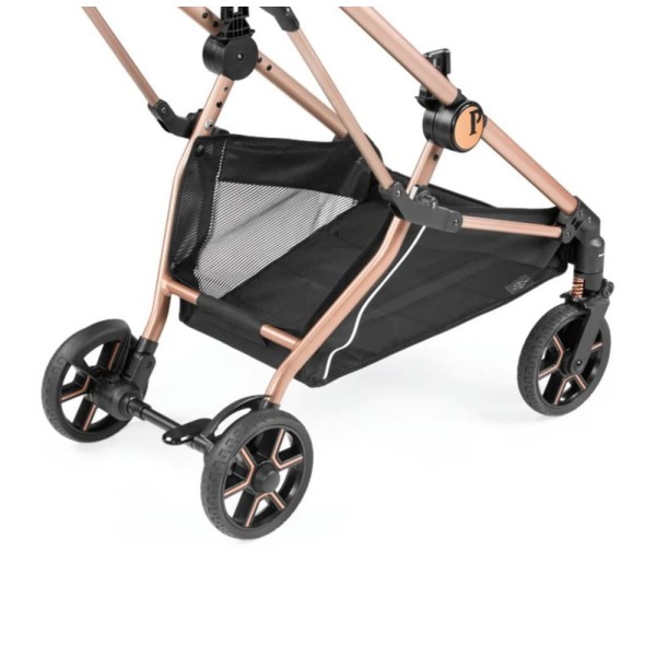 Encontraproduto.com.br - Carrinho de Bebê com Armazenamento Embaixo, Assento Confortável e Reclinável, Peg Perego Vivace, Bege e Rosa
