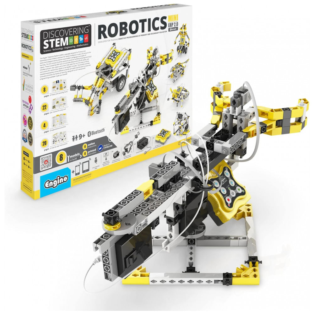 Encontraproduto.com.br - Kit de Construção Robótica com Bluetooth, Mini ERP e Software Keiro, Engino, Branco
