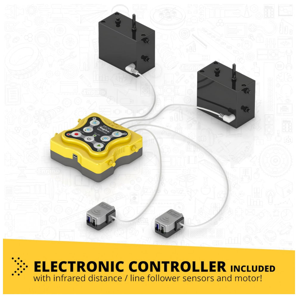 Encontraproduto.com.br - Kit de Construção Robótica com Bluetooth, Mini ERP e Software Keiro, Engino, Branco