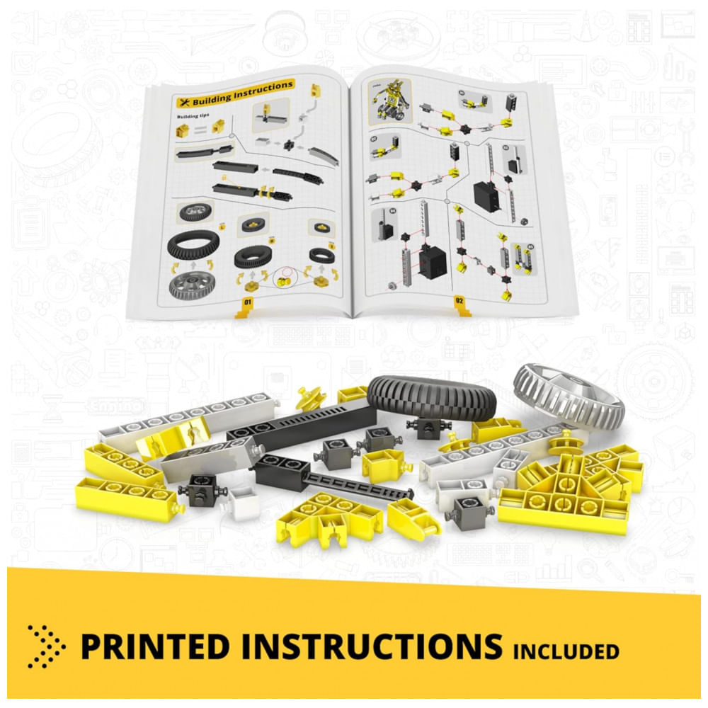 Encontraproduto.com.br - Kit de Construção Robótica com Bluetooth, Mini ERP e Software Keiro, Engino, Branco