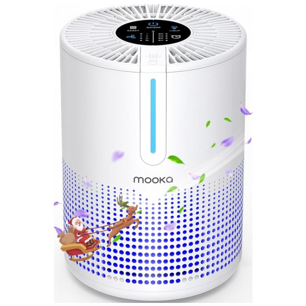 Encontraproduto.com.br - Purificador de Ar Portátil com Cabo USB e Filtro HEPA H13, Cobertura de 27 m2, Bivolt MOOKA, Branco