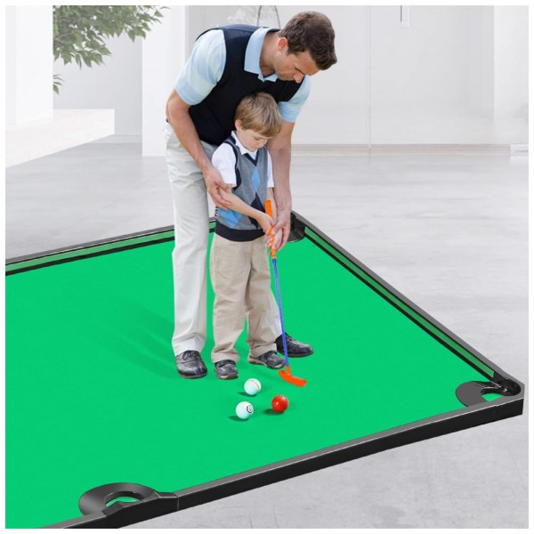 Encontraproduto.com.br - Tapete de Golfe Interno com Acessórios, 2,7 x 1,44 Metros, GOODLYSPORTS, Verde