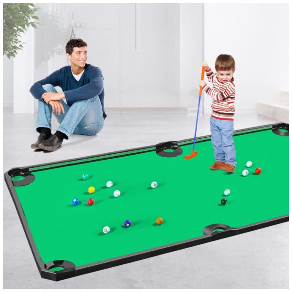 Encontraproduto.com.br - Tapete de Golfe Interno com Acessórios, 2,7 x 1,44 Metros, GOODLYSPORTS, Verde