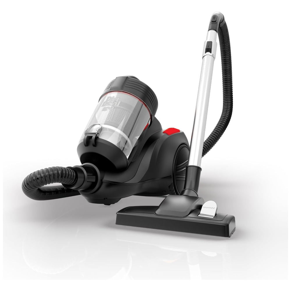 Aspirador de Pó com Fio sem Saco com Rebobinamento de Cabo e Alta Sucção para Carpetes e Pisos Duros, 110V, Dirt Devil, Preto