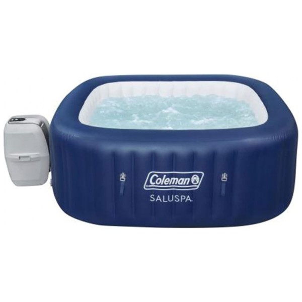 Encontraproduto.com.br - Spa Inflável Hidromassagem para 6 Pessoas com 140 Jatos e Tampa, Coleman 90454 Atlantis, Azul