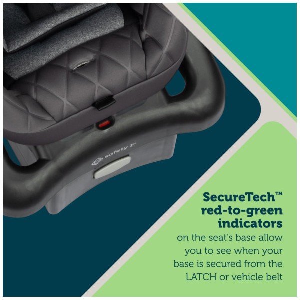 Encontraproduto.com.br - Cadeira de Bebe para Carro com Instalação Rápida e Fácil e Proteção de Impacto Lateral, Safety 1st onBoard, Preto e Azul