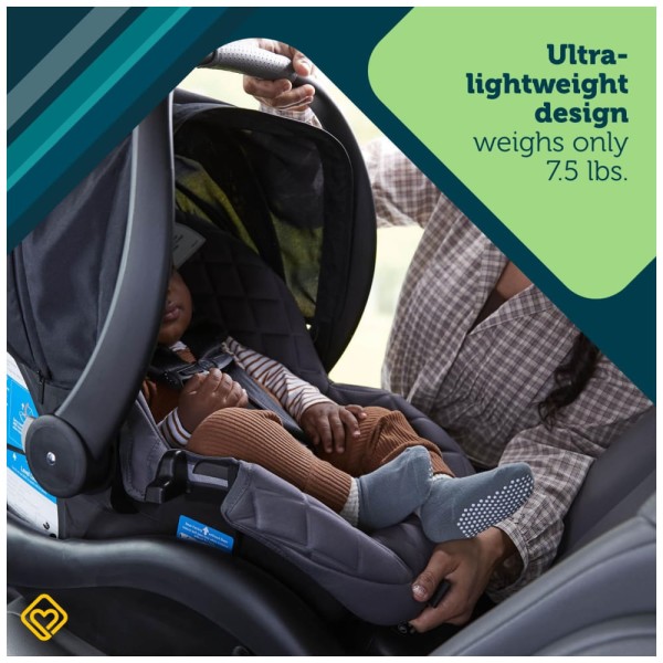 Encontraproduto.com.br - Cadeira de Bebe para Carro com Instalação Rápida e Fácil e Proteção de Impacto Lateral, Safety 1st onBoard, Preto e Azul