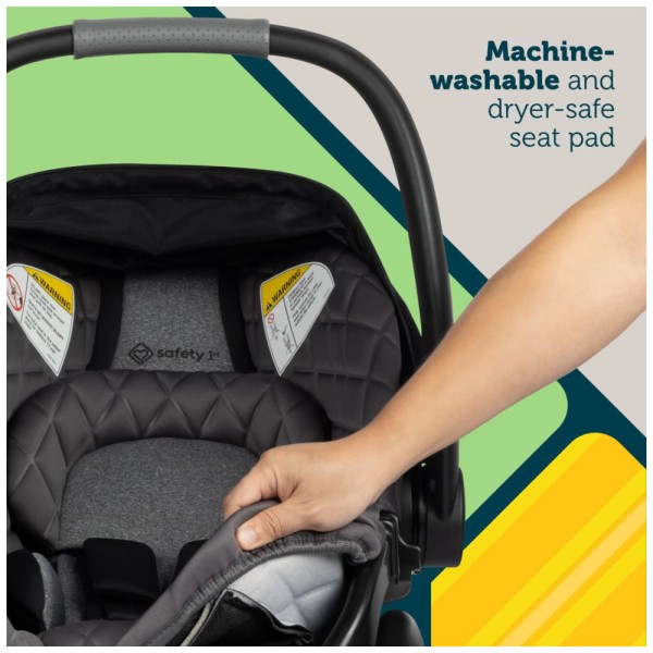 Encontraproduto.com.br - Cadeira de Bebe para Carro com Instalação Rápida e Fácil e Proteção de Impacto Lateral, Safety 1st onBoard, Preto e Azul