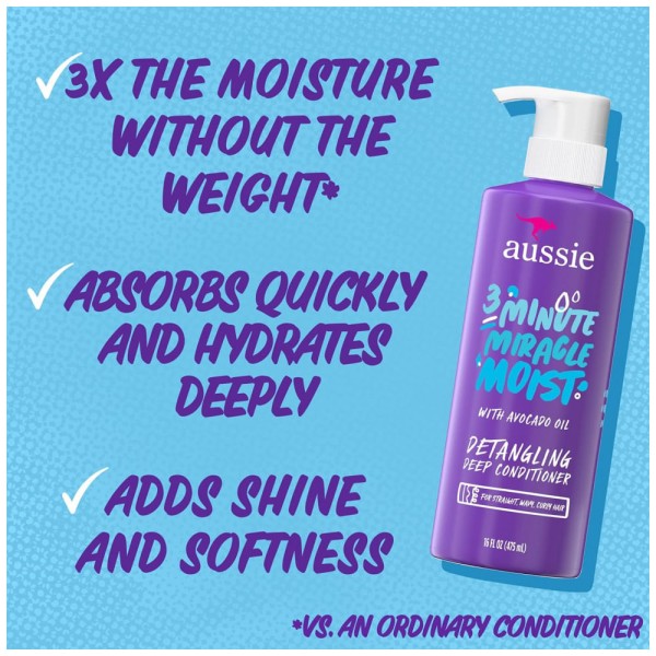 Encontraproduto.com.br - Condicionador Aussie Deep, com Abacate. Sem Parabenos, 3 Minutos Milagre Húmidos, Para Cabelos Secos, 16 Fl Oz, Pacote Triplo