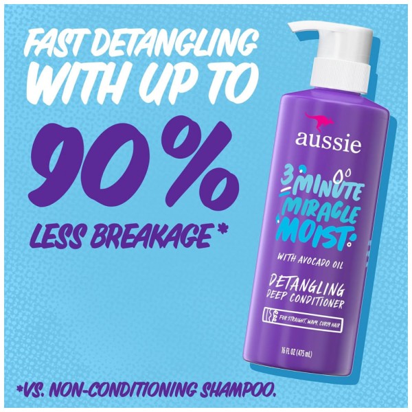 Encontraproduto.com.br - Condicionador Aussie Deep, com Abacate. Sem Parabenos, 3 Minutos Milagre Húmidos, Para Cabelos Secos, 16 Fl Oz, Pacote Triplo