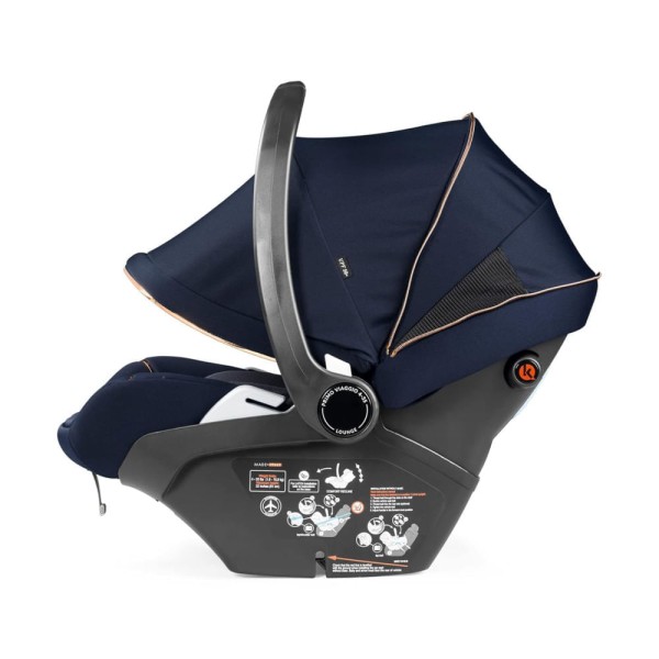 Encontraproduto.com.br - Cadeira de Carro Infantil com Base e Barra Anti-Rebote, para Bebês de 1,8 kg a 15,8 kg, Peg Perego Primo Viaggio, Azul