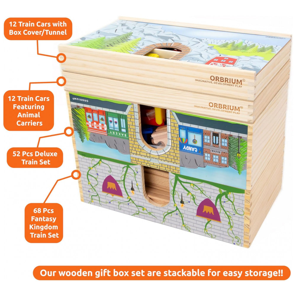 Encontraproduto.com.br - Conjunto de Trenzinho de Brinquedo com Caixa de zenamento e Túnel de Uso Duplo para Crianças, Orbrium, Colorido