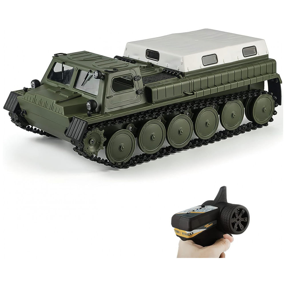 Caminhão de Transporte Militar em Escala 1:16 com Controle Remoto, 2.4 Ghz, Fiscca