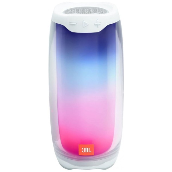 Encontraproduto.com.br - Caixa de Som Bluetooth Portatil Pulse 4 a Prova d IPX7 e Luzes LED, Branca, JBL PULSE4WHTAM, Branco