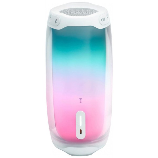 Encontraproduto.com.br - Caixa de Som Bluetooth Portatil Pulse 4 a Prova d IPX7 e Luzes LED, Branca, JBL PULSE4WHTAM, Branco