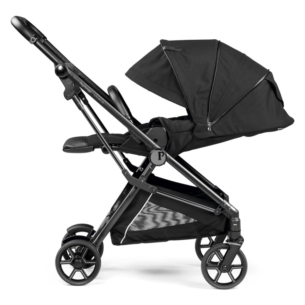 Encontraproduto.com.br - Carrinho de Bebê com Armazenamento Embaixo, Assento Confortável e Reclinável, Peg Perego Vivace, Preto