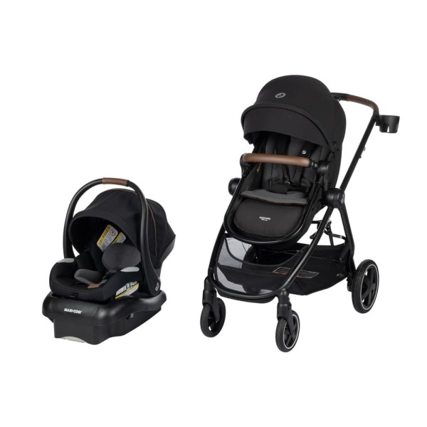 Encontraproduto.com.br - Carrinho de Bebê Travel System 5 em 1 Modular com Porta-Copos, Barra de Proteção e Capa de Chuva, Maxi Cosi Zelia Luxe, Preto