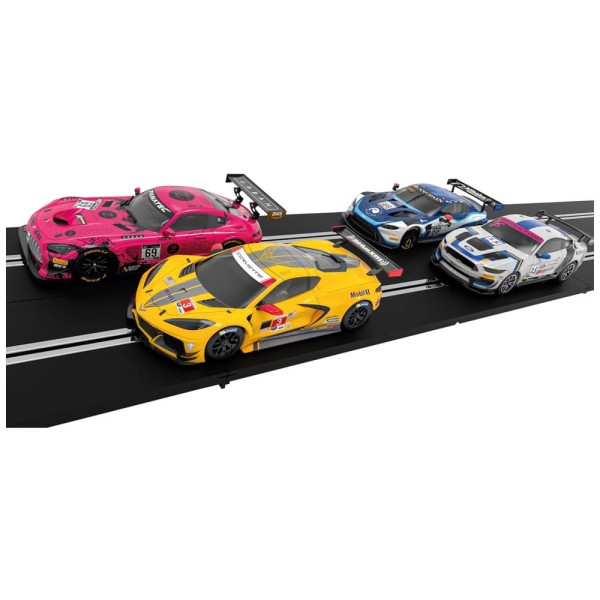 Encontraproduto.com.br - Pista de Corrida Slot Car, Escala 1:34 com 4 Carros de Alta Velocidade e 4 Controle Remoto para Crianças Acima de 4 Anos, Scalextric C1436T, Colorido
