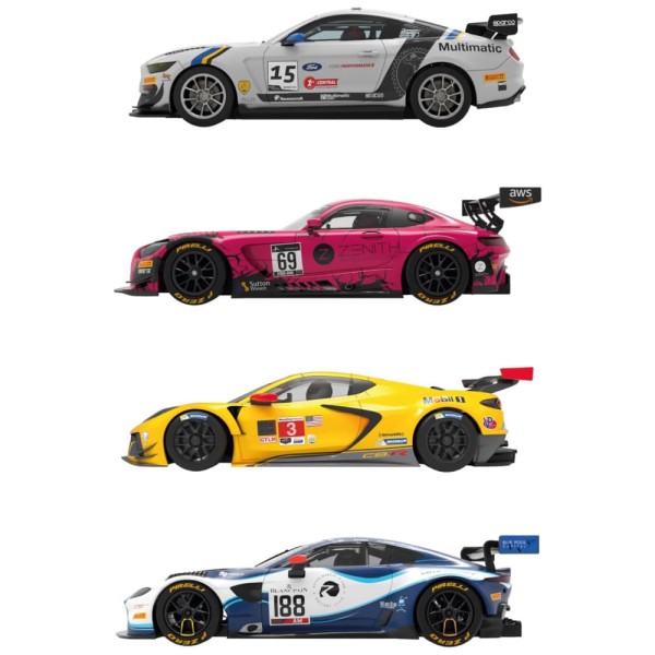 Encontraproduto.com.br - Pista de Corrida Slot Car, Escala 1:34 com 4 Carros de Alta Velocidade e 4 Controle Remoto para Crianças Acima de 4 Anos, Scalextric C1436T, Colorido