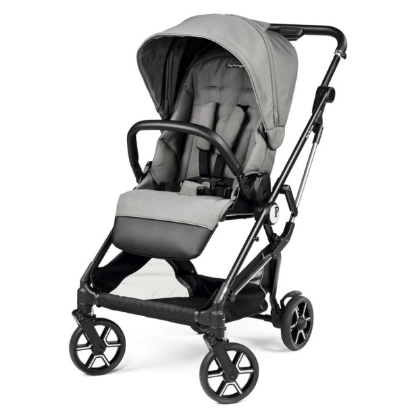 Encontraproduto.com.br - Carrinho de Bebê com Armazenamento Embaixo, Assento Confortável e Reclinável, Peg Perego, Cinza