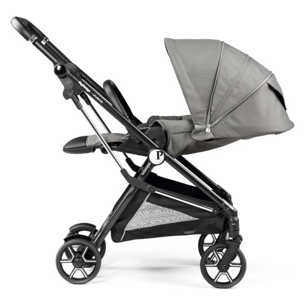 Encontraproduto.com.br - Carrinho de Bebê com Armazenamento Embaixo, Assento Confortável e Reclinável, Peg Perego, Cinza