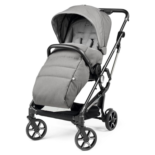 Encontraproduto.com.br - Carrinho de Bebê com Armazenamento Embaixo, Assento Confortável e Reclinável, Peg Perego, Cinza