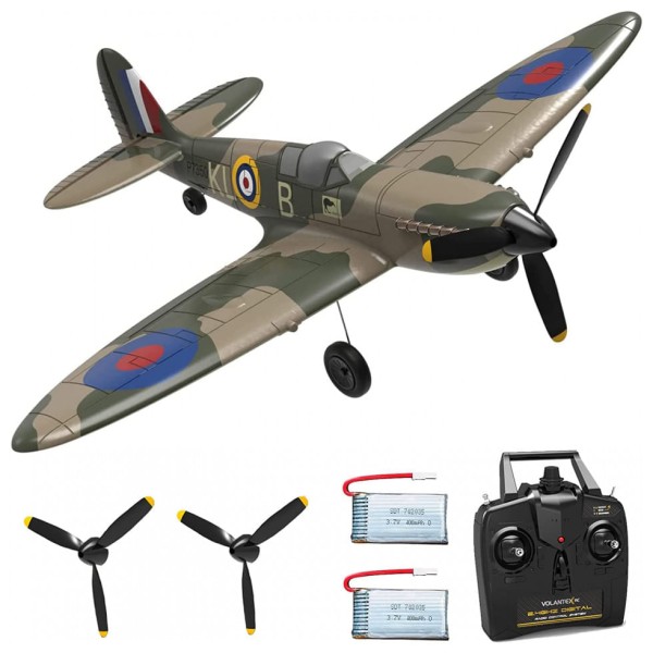 Encontraproduto.com.br - Avião de Controle Remoto com Sistema de Estabilização Xpilot para Crianças e Adultos, FLYCOLOR 76112, Verde e Preto