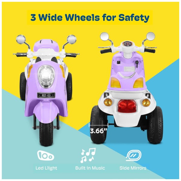 Encontraproduto.com.br - Patinete Elétrico Infantil com Luzes Coloridas, Velocidade até 16 km/h, Tela LED e Altura Ajustável para Crianças de 8 a...