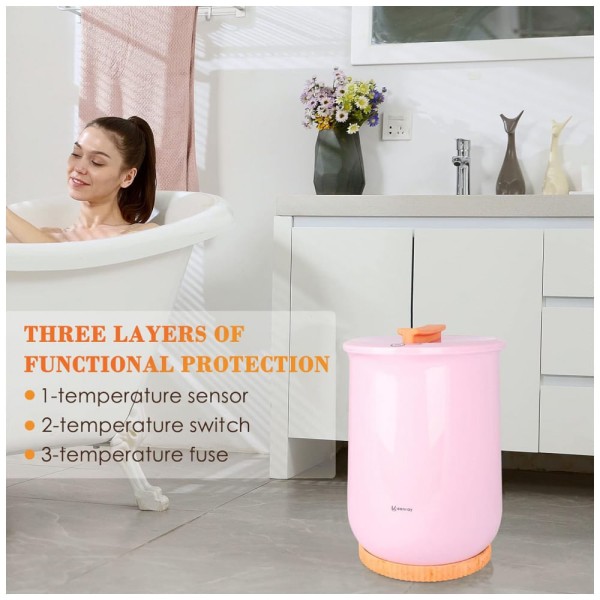 Encontraproduto.com.br - Aquecedor de Toalha Elétrico até 2 Toalhas com Desligamento Automático, 110V, Keenray CL1, Rosa