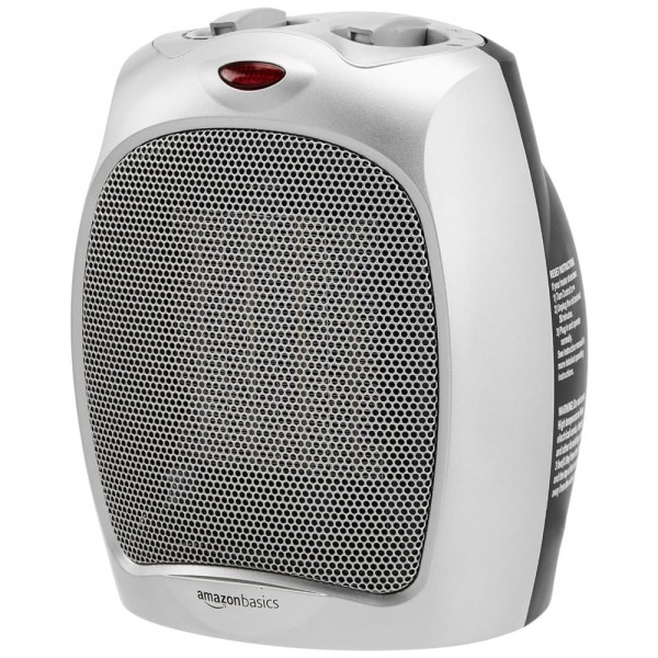 Aquecedor Elétrico Portátil de Cerâmica com termostato, 1500W 110V, Prata
