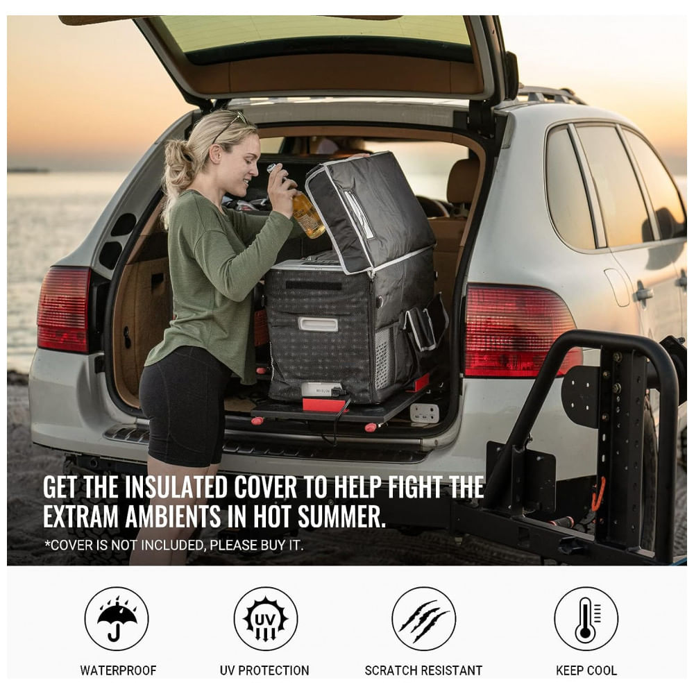Encontraproduto.com.br - Frigobar, Cooler Elétrico Automotivo Portátil 28L, 60W, Bivolt, BOUGERV, Branco