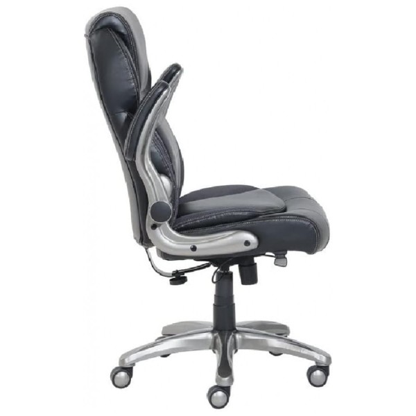 Encontraproduto.com.br - 50610 Cadeira de Escritório Executiva Ergonômica Giratória com Apoio de Braços e Suporte Lombar Ajustável, Preta