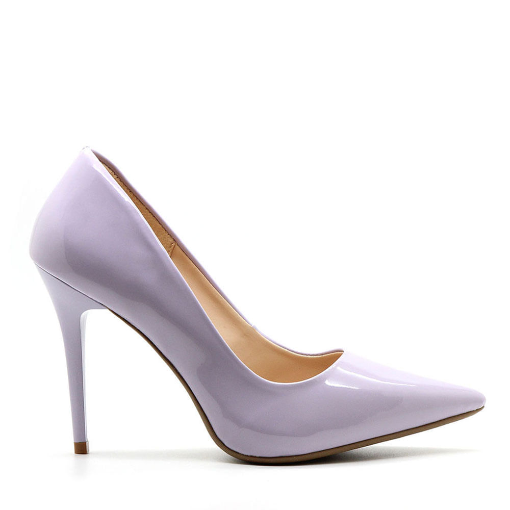 Scarpin Royalz Verniz Salto Alto Fino Penélope Lilás