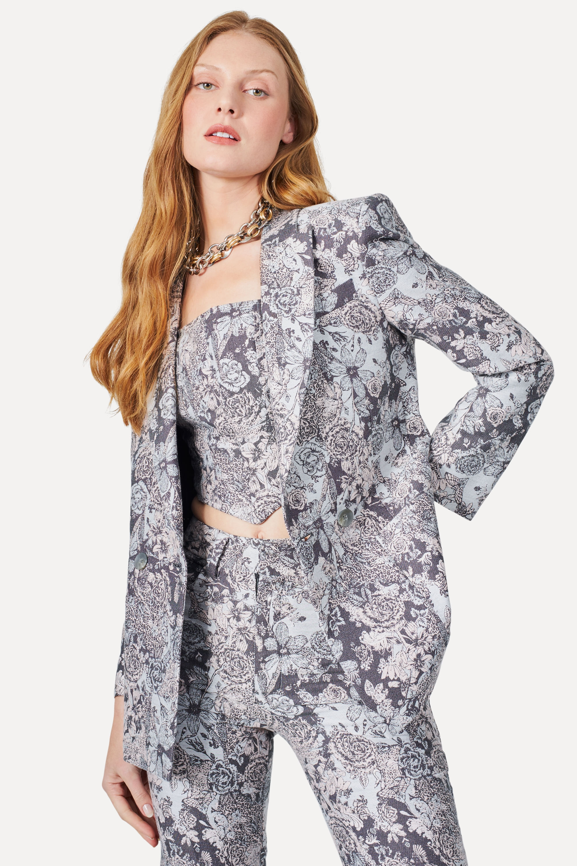 Blazer Alfaiataria Jacquard