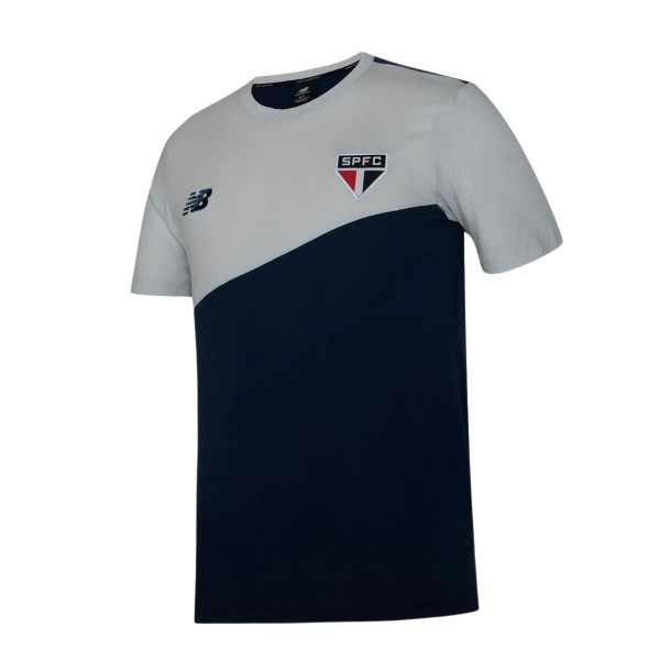 Encontraproduto.com.br - Camisa São Paulo II New Balance Viagem Masculina - Cinza/Marinho