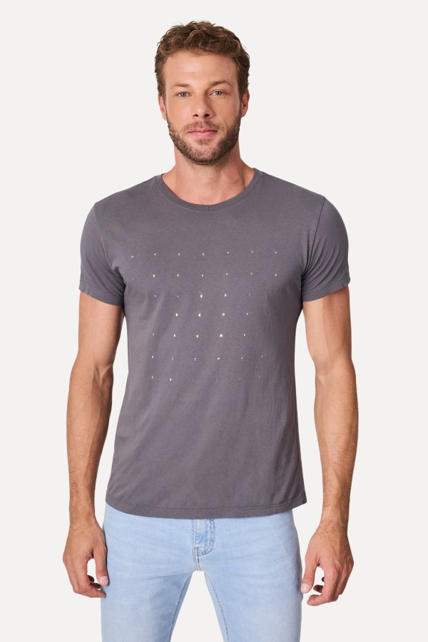 Encontraproduto.com.br - Camiseta Slim Estampada Rsv Grafite