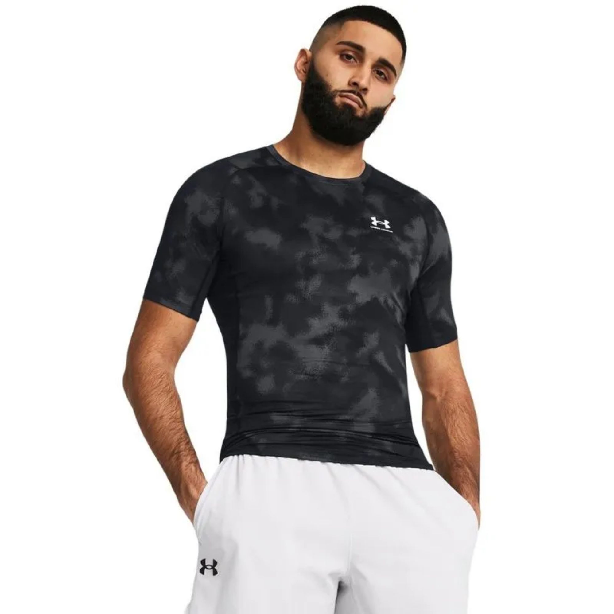 Camiseta Under Armour Compressão Heatgear Armour Printed Masculina - Preta