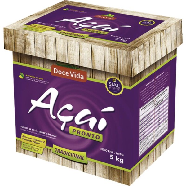 Encontraproduto.com.br - Açaí Doce Vida Congelado Tradicional Pote com 5kg